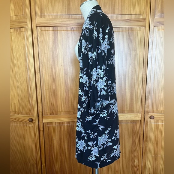 Spiritual Gangster OS Maya Black Floral Long Kimono One Size Casual - Picture 8 of 13